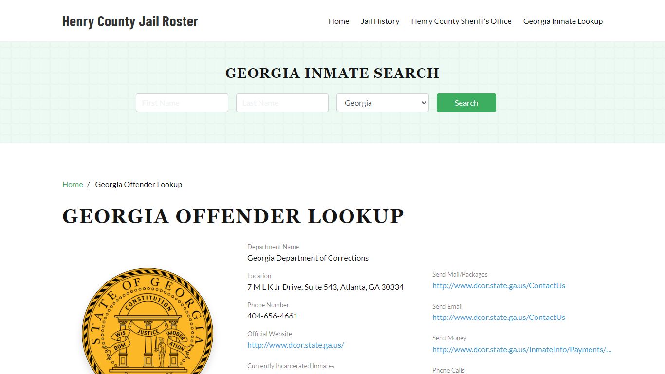 Georgia Inmate Search, Jail Rosters